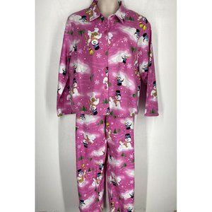 NWOT Frosty The Snowman Women's Size XL Pajama Top  & Pant Set Pink Warner Bro